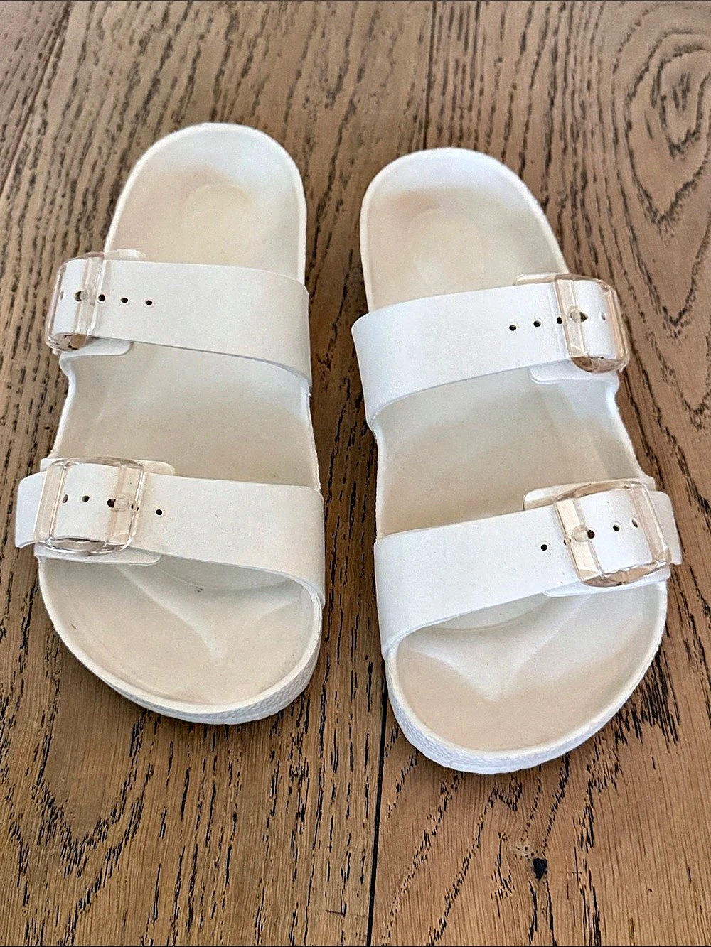Shade & Shore EVA Two Band Footbed Slide Sandals Slide Sandals White US 7